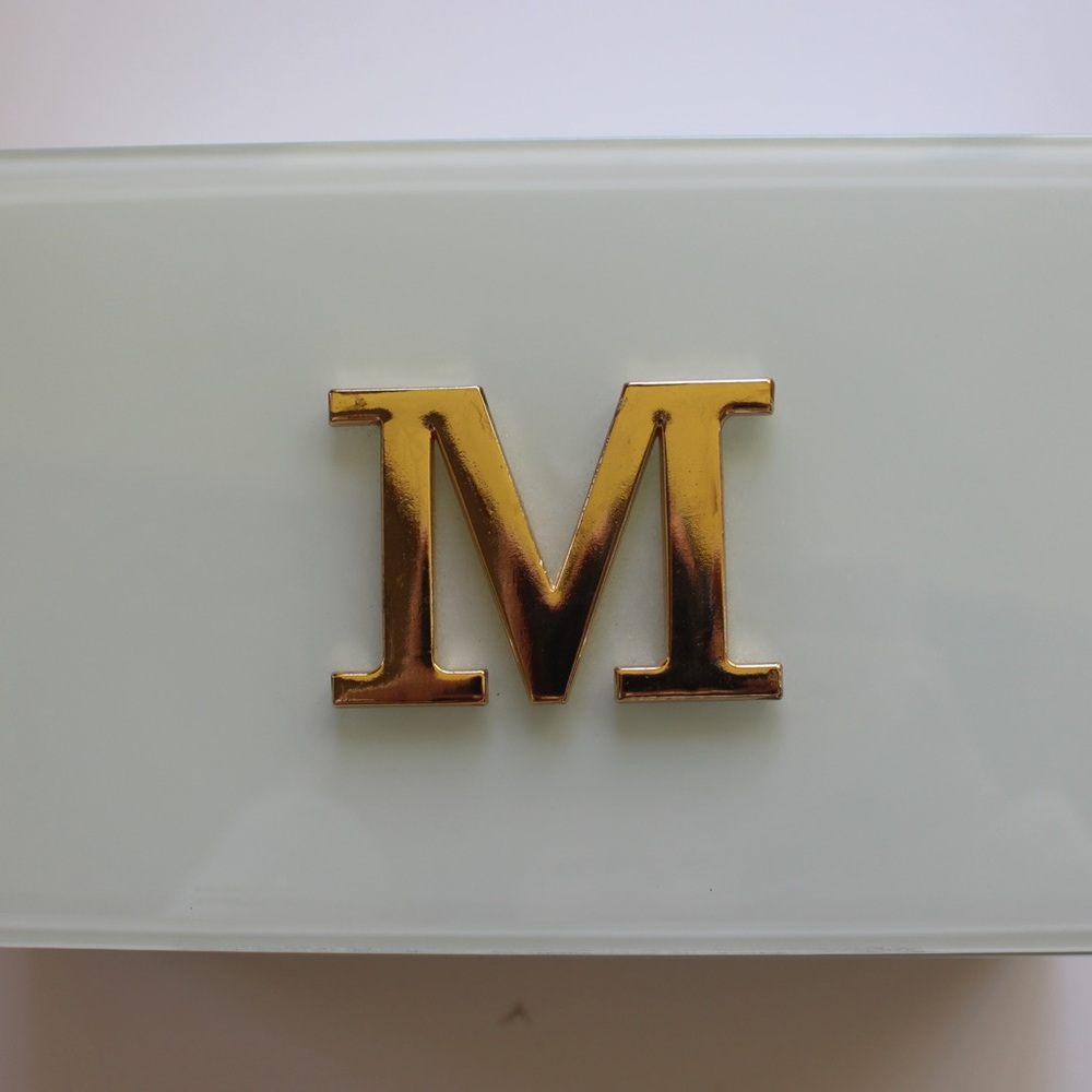 Nordstrom Gold “M” Glass Jewelry Box